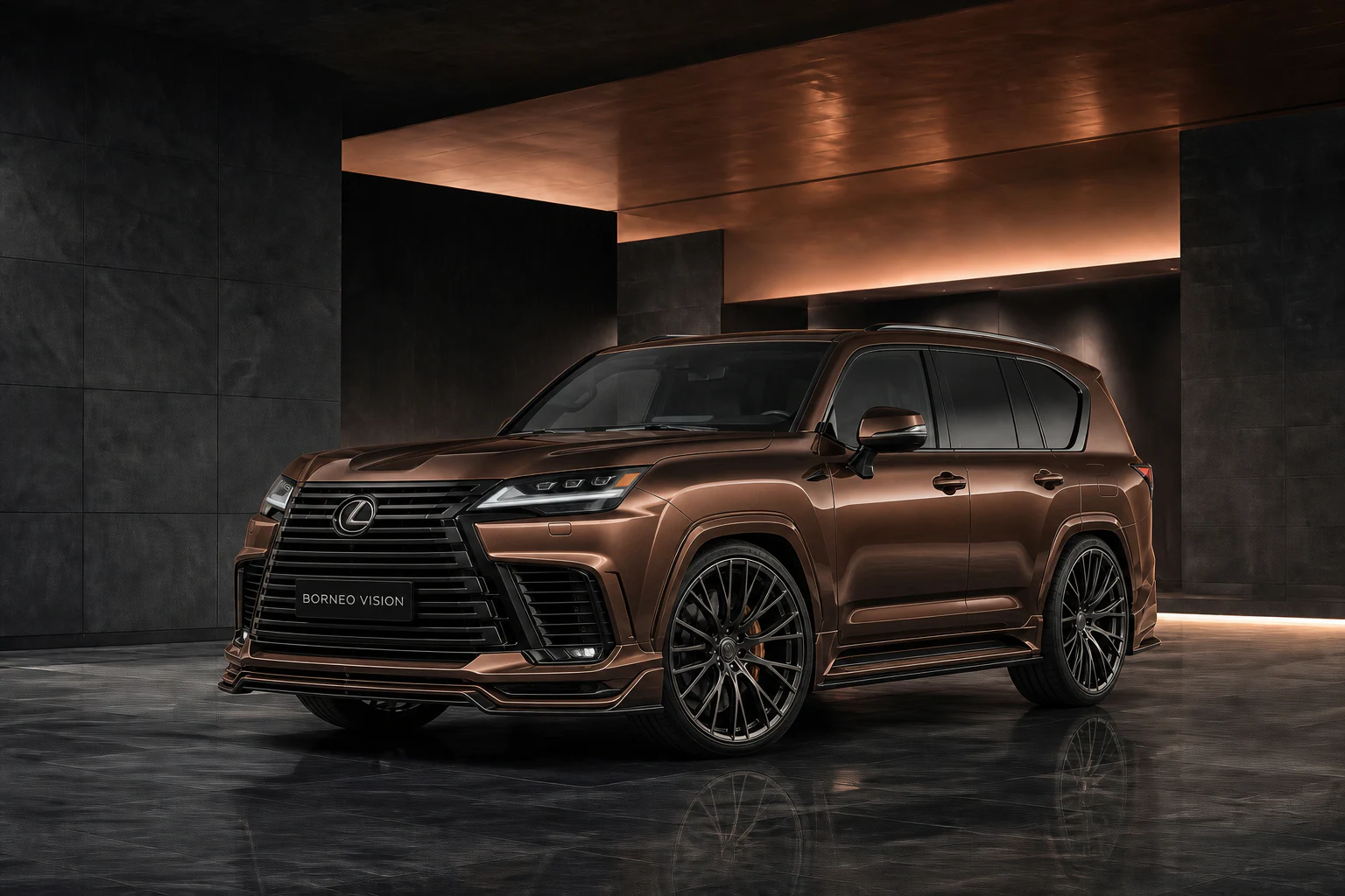 Borneo Copper 2026 luxury SUV complete custom design concept in a copper-lit studio
