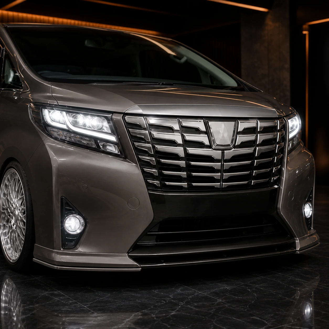 Toyota Alphard 30 pre-facelift small front-half spoiler AI concept detail