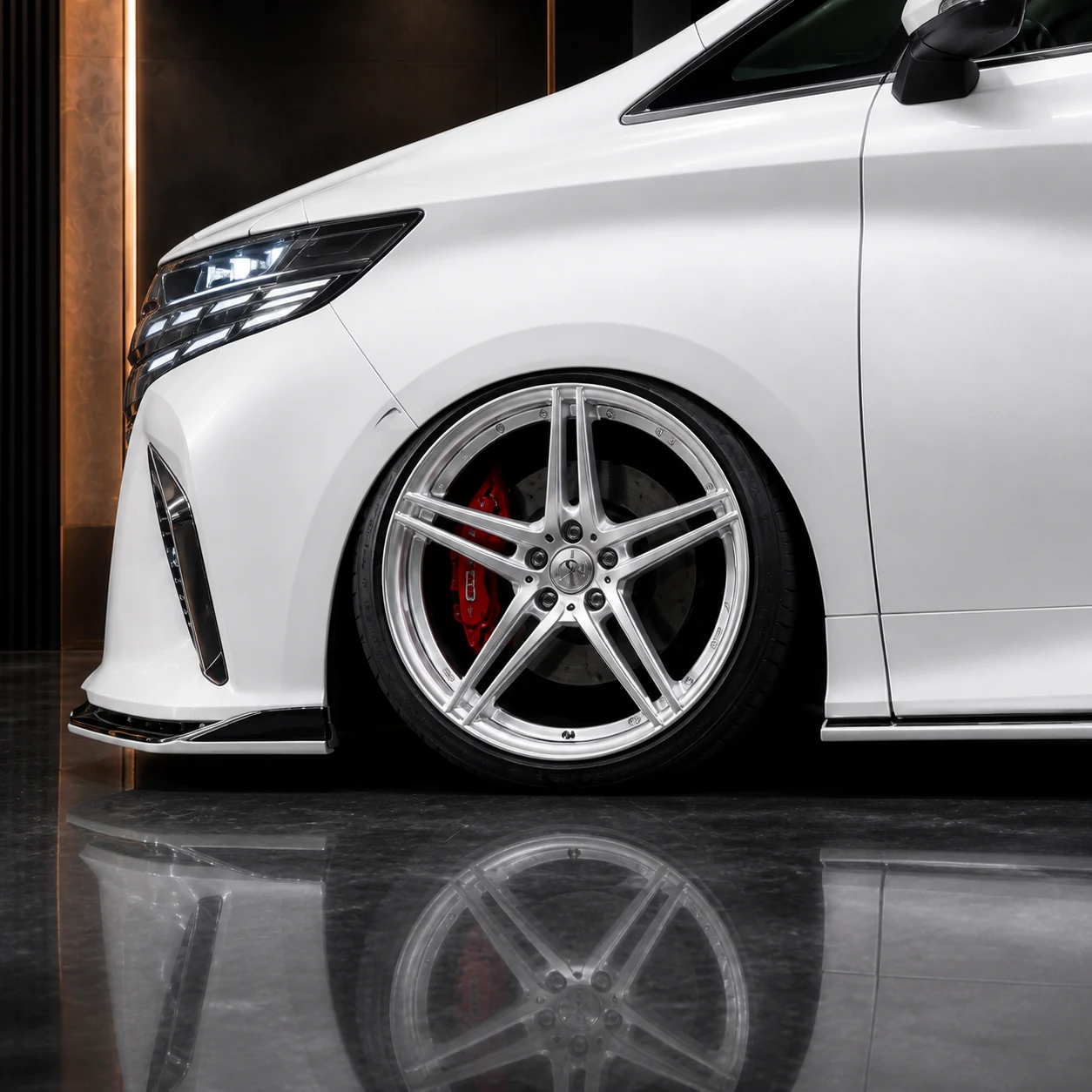 Toyota Alphard 40 Executive Aero Type I wheel arch and side spoiler AI concept detail