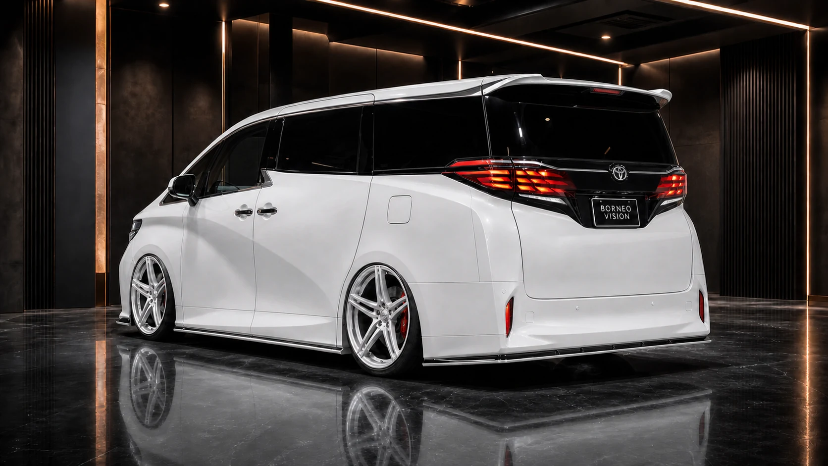 Toyota Alphard 40 Executive Aero Type I rear three-quarter AI concept visual