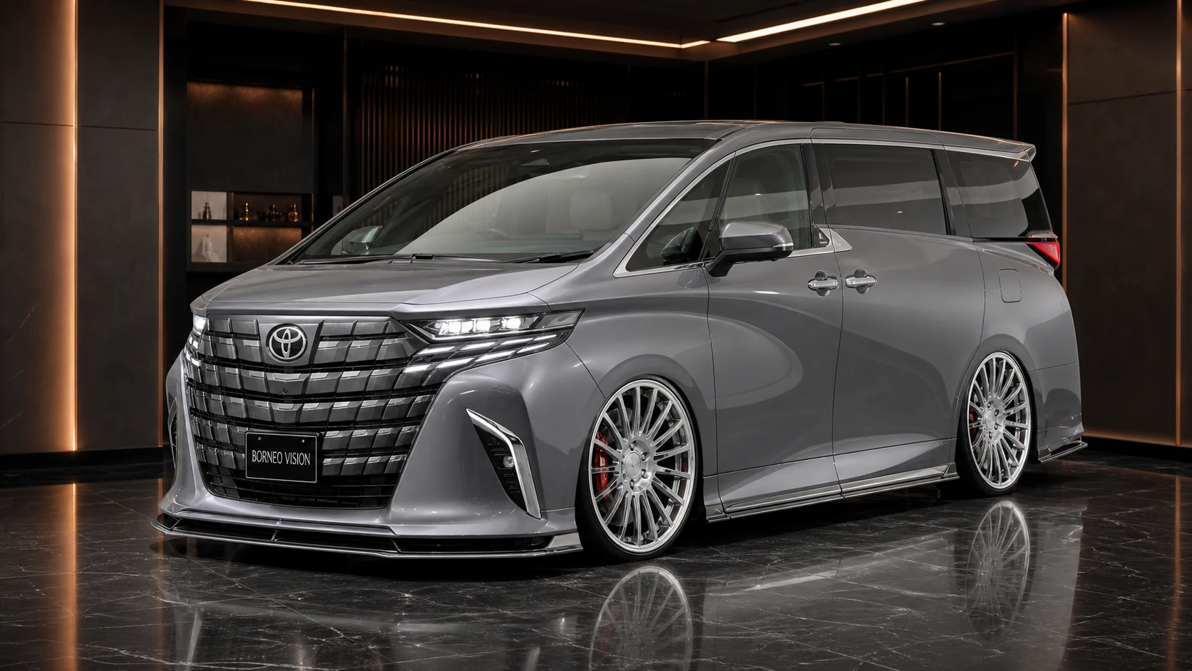 Toyota Alphard 40 Executive Aero Type II front three-quarter AI concept visual