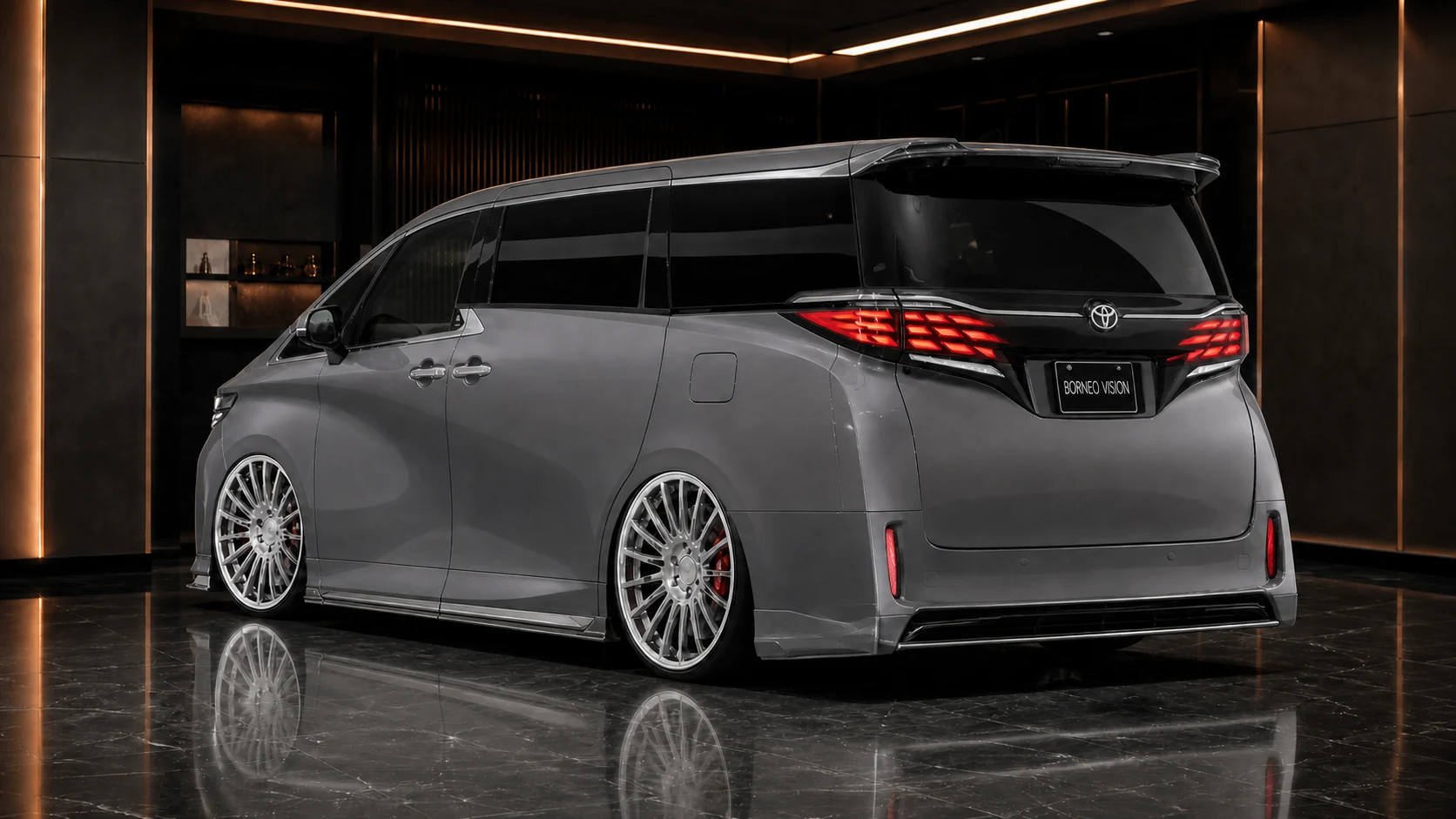Toyota Alphard 40 Executive Aero Type II rear three-quarter AI concept visual