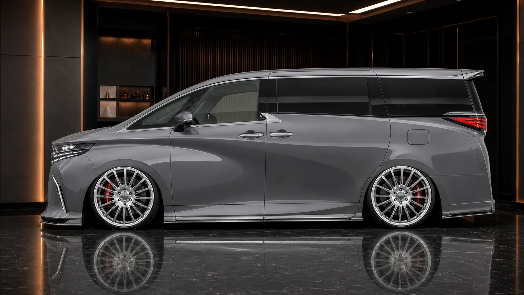 Toyota Alphard 40 Executive Aero Type II side profile AI concept visual