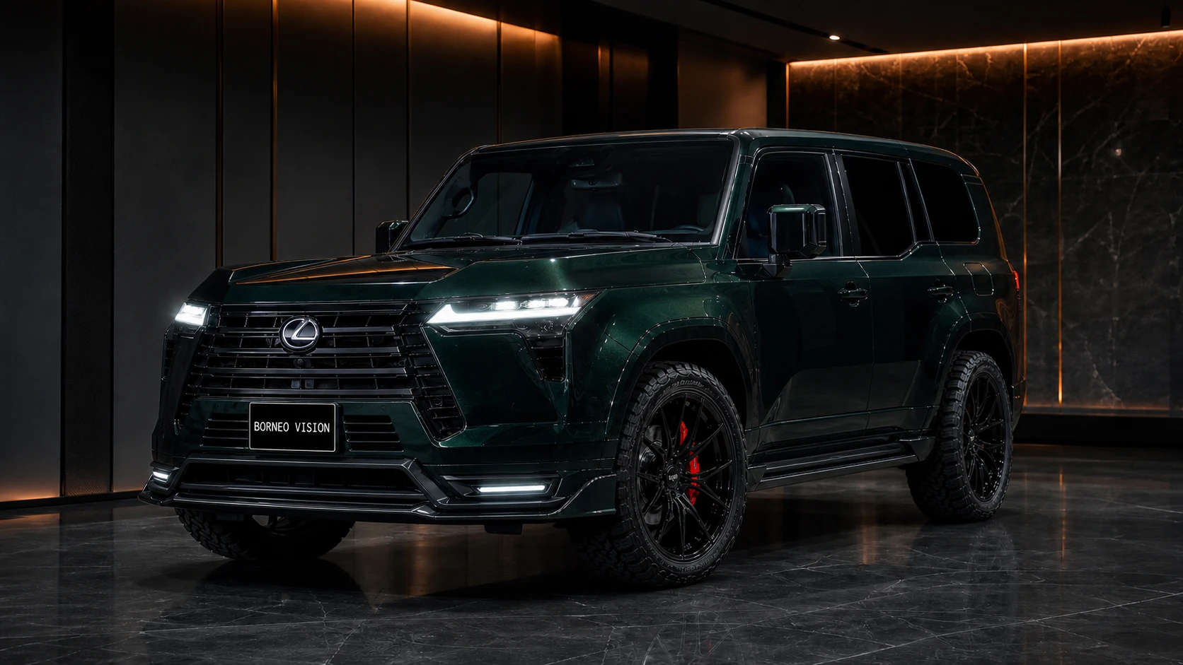 Lexus GX550 Version L 3-Piece Aero front three-quarter AI concept visual