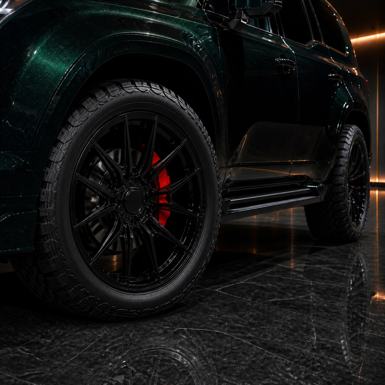 Lexus GX550 Version L 3-Piece Aero factory-width arch wheel and side step AI concept detail