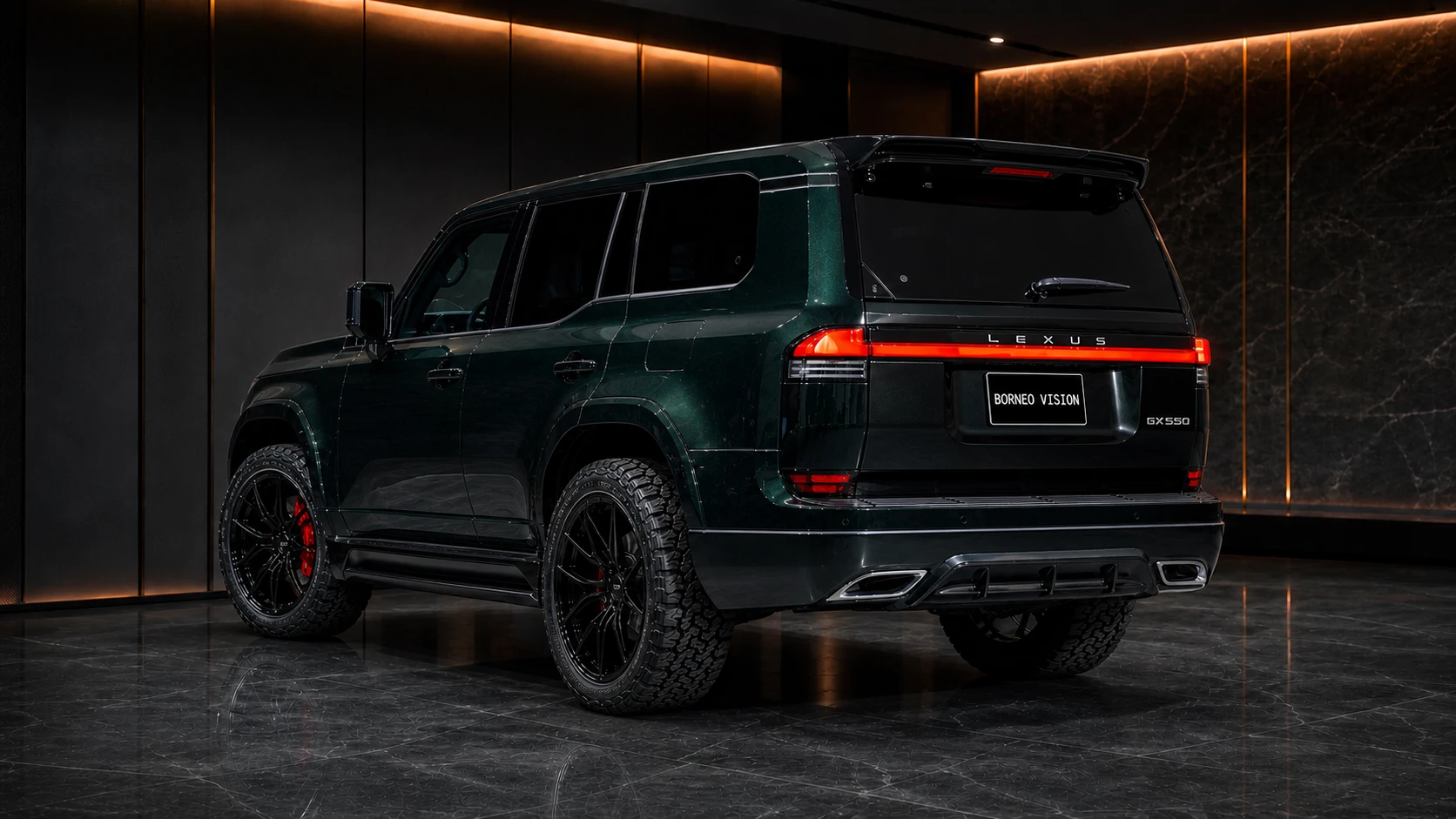 Lexus GX550 Version L 3-Piece Aero rear three-quarter AI concept visual