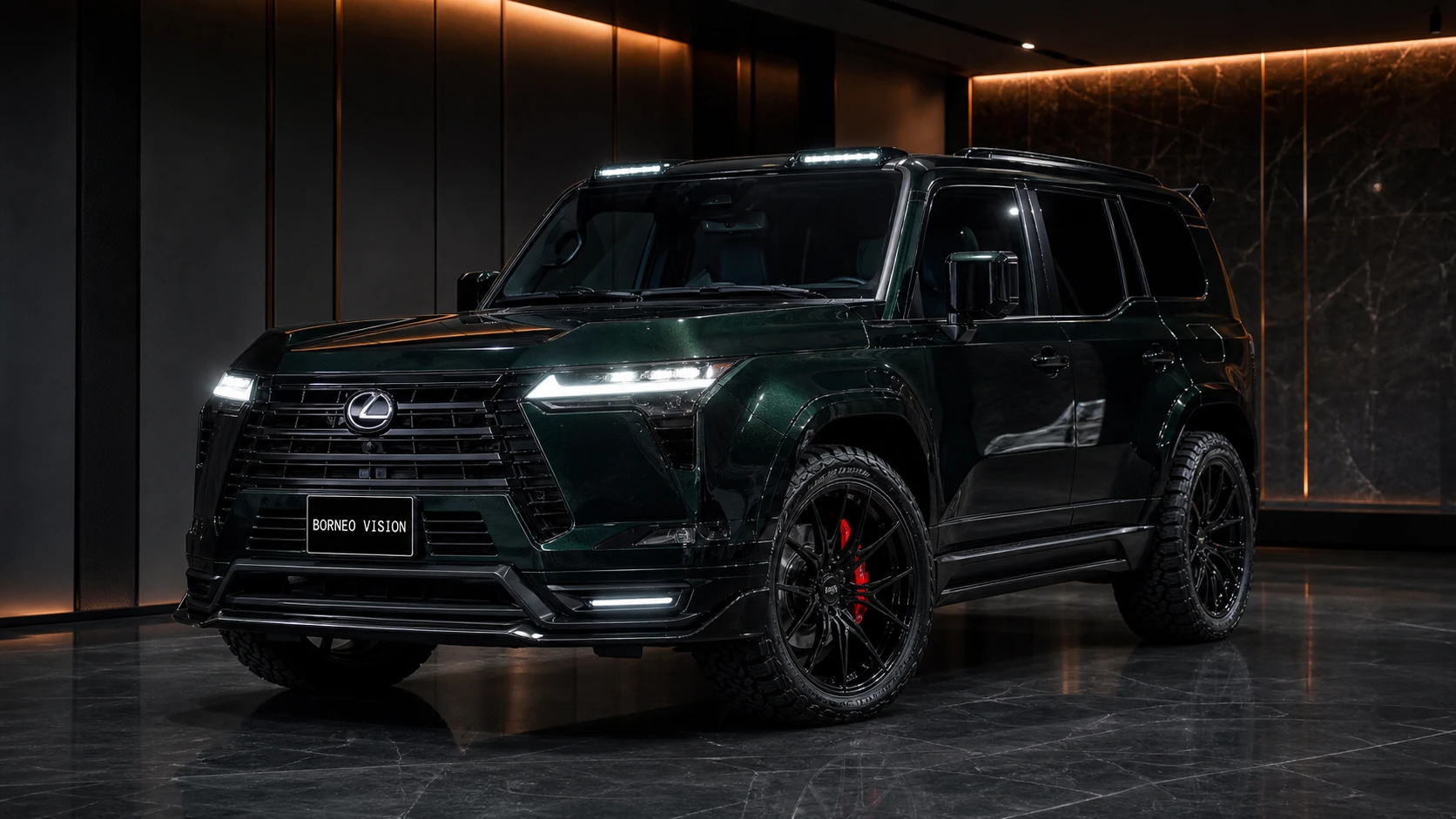 Lexus GX550 Version L Complete Wide Aero front three-quarter AI concept visual