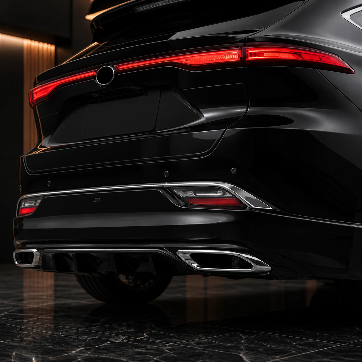 Toyota Harrier 80 Executive rear half spoiler and finishers AI concept detail