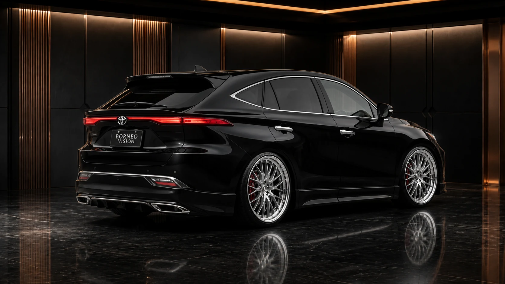 Toyota Harrier 80 Executive Complete Aero rear three-quarter AI concept visual