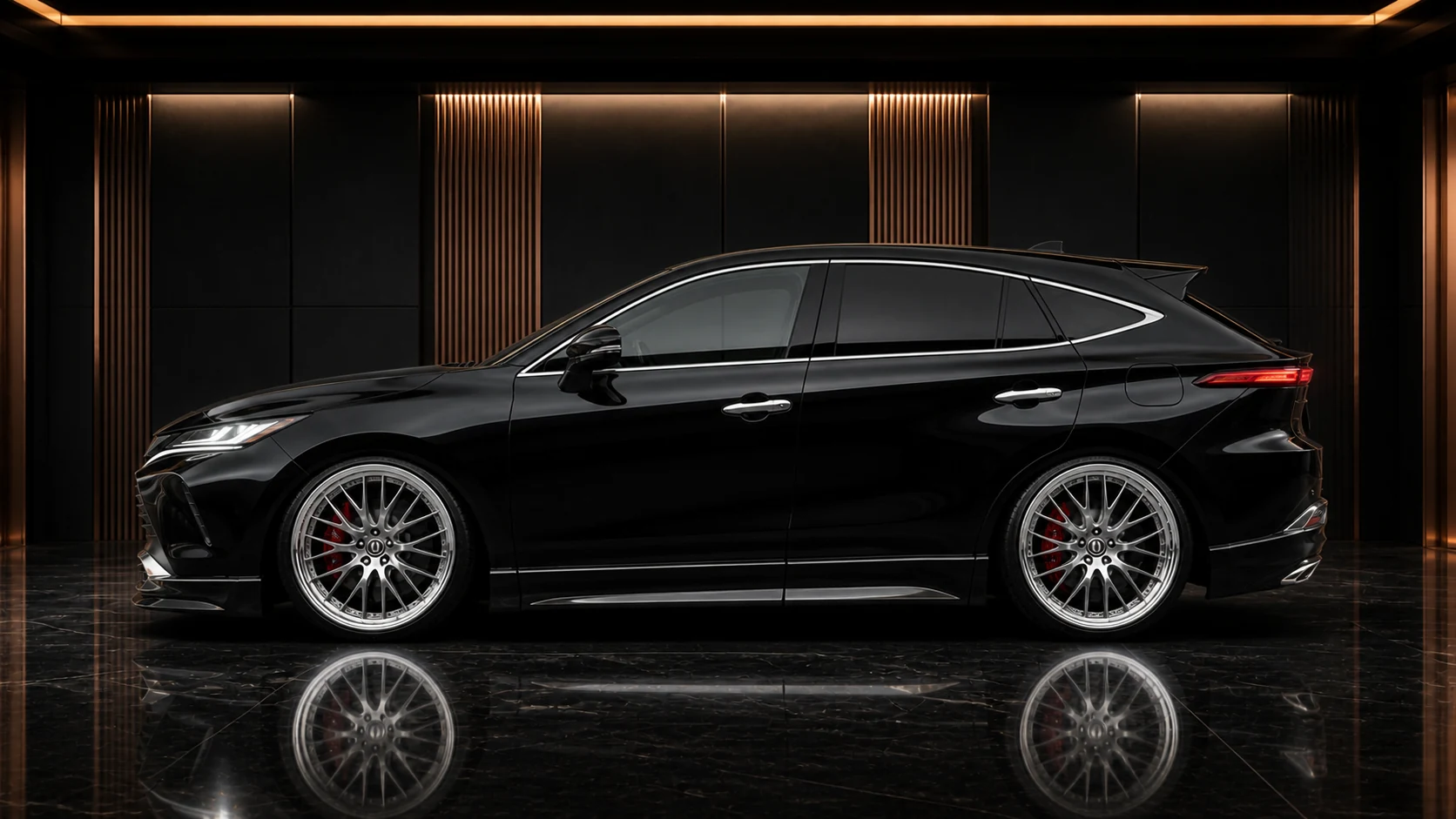Toyota Harrier 80 Executive Complete Aero side profile AI concept visual