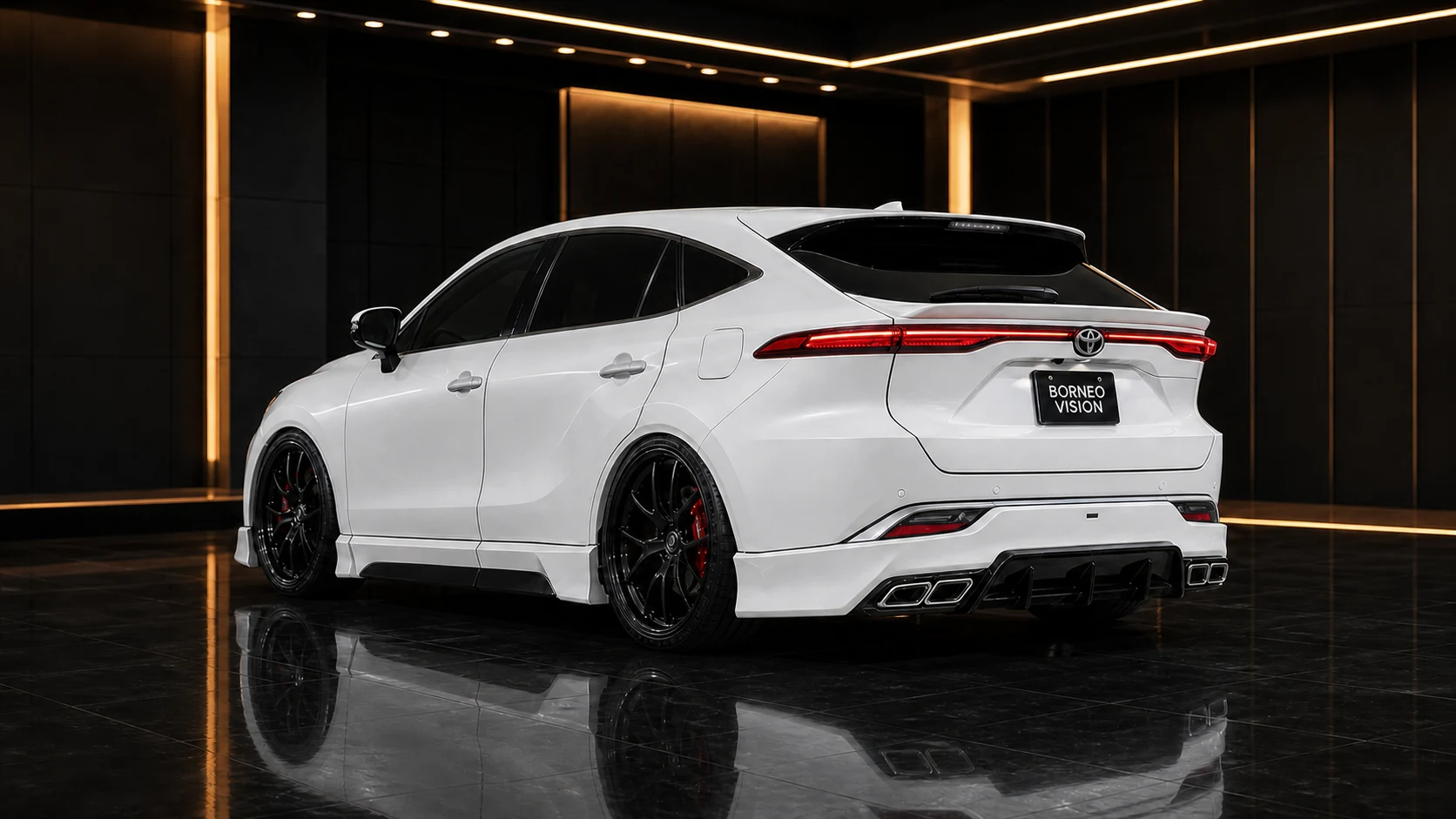 Toyota Harrier 80 SPORT Complete Aero rear three-quarter AI concept visual