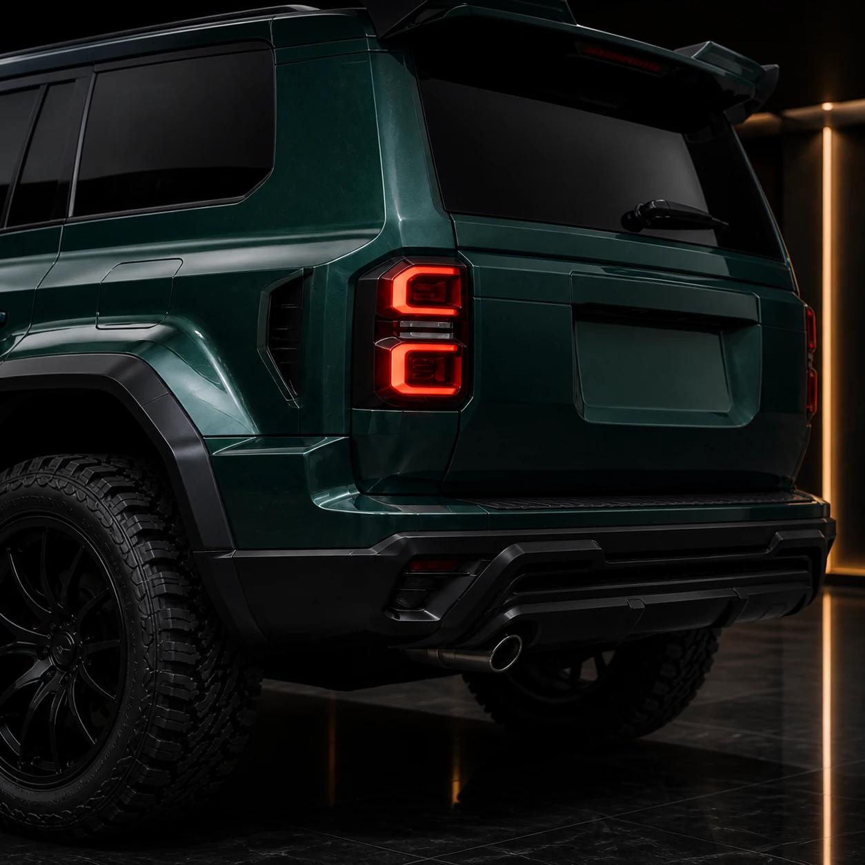 Toyota Land Cruiser 250 GTX rear garnish and spoilers AI concept detail