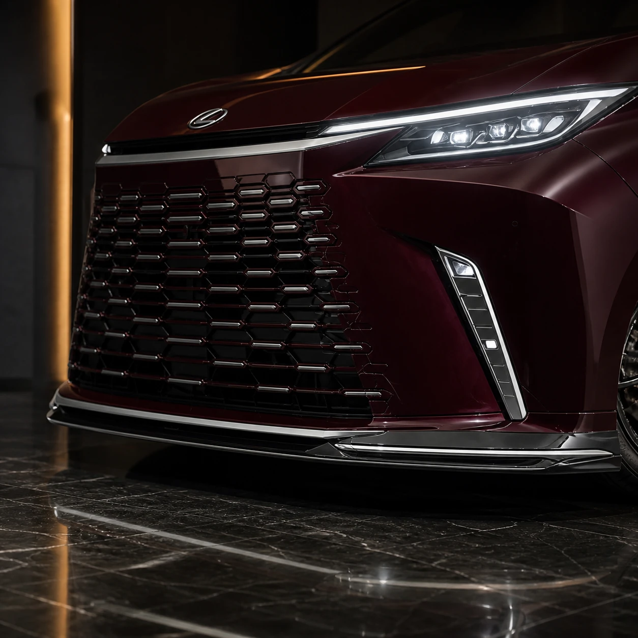 Lexus LM500h Executive 5-Piece Aero front spoiler AI concept detail