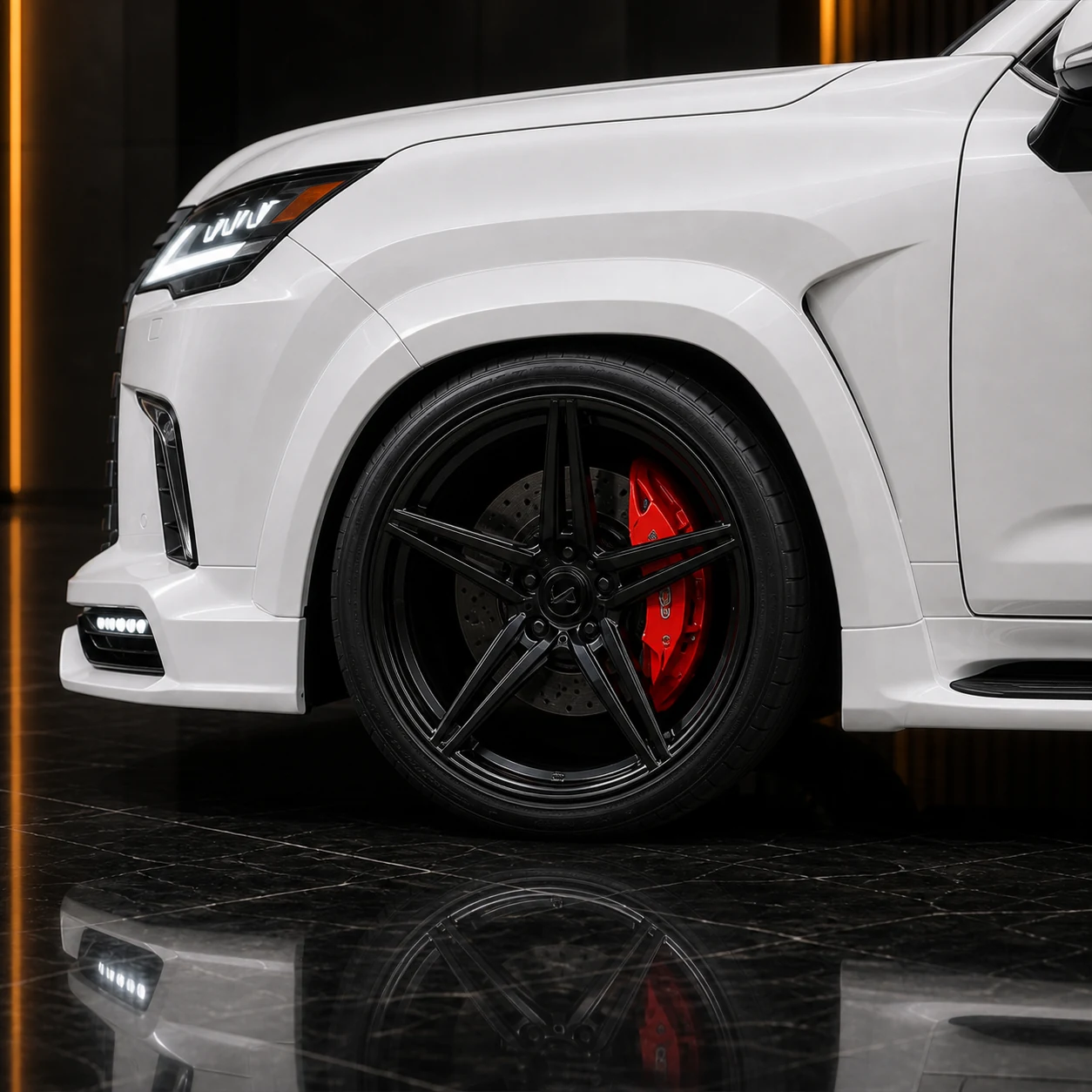 Lexus LX570 Wide Executive Type I wheel and wide fender AI concept detail