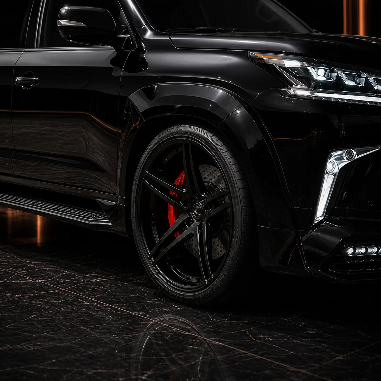 Lexus LX570 Wide Executive Type II wheel and wide fender AI concept detail