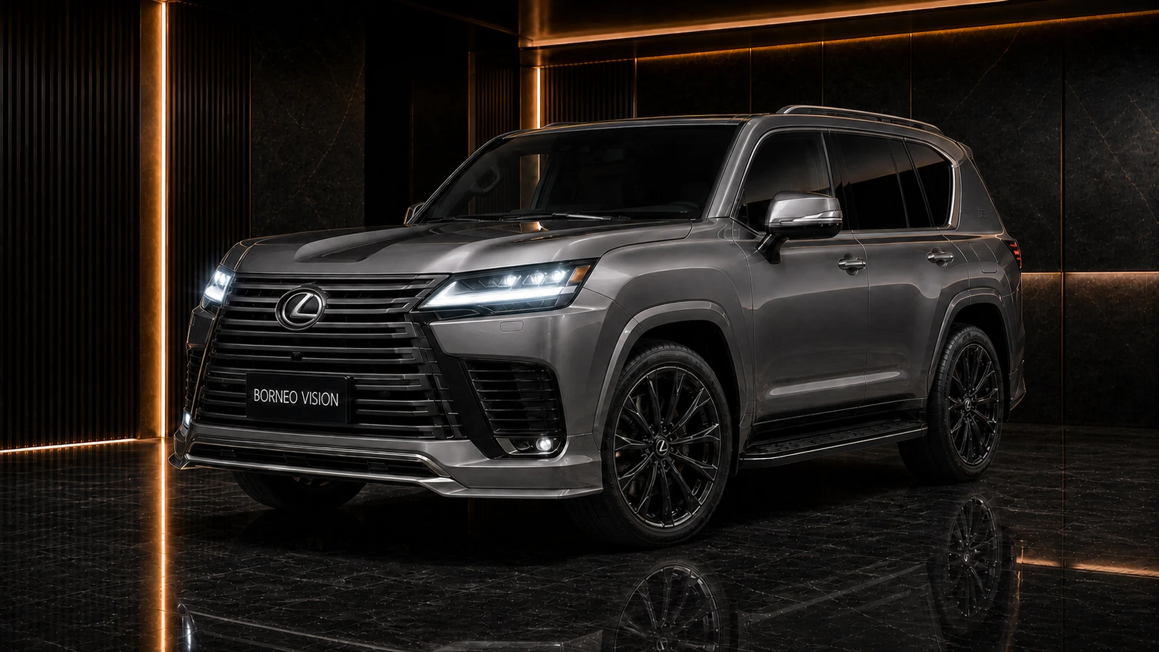 Lexus LX600 Executive Offroad Precision Sport Aero front three-quarter AI concept visual