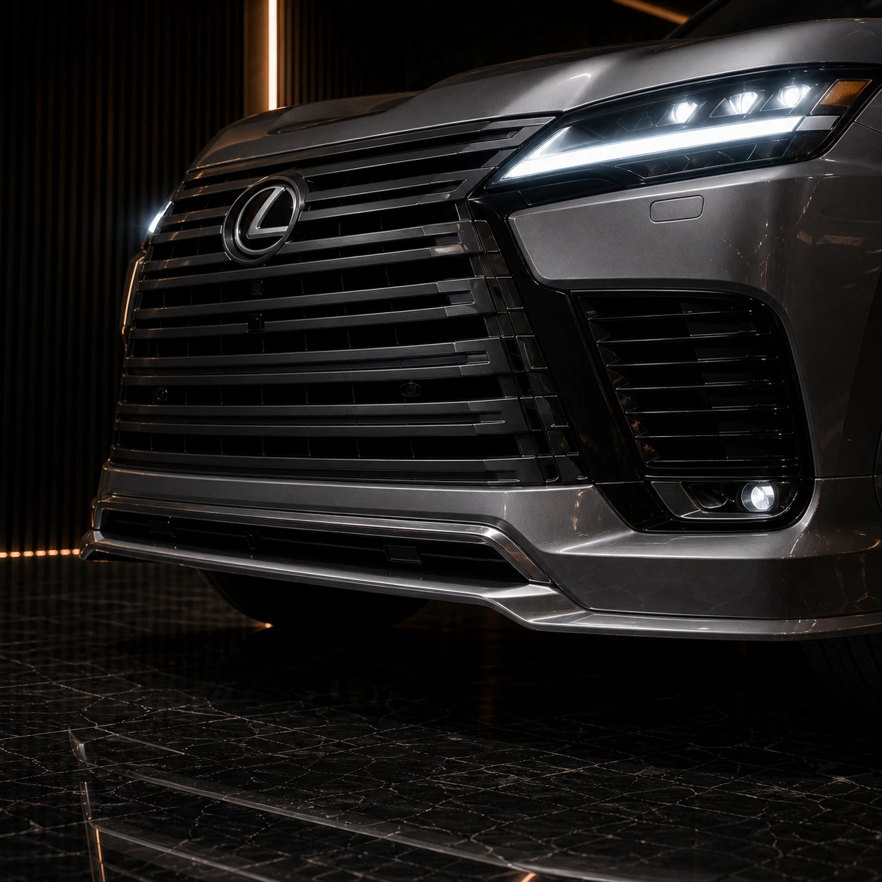 Lexus LX600 Executive Offroad Precision Sport Aero front under spoiler AI concept detail