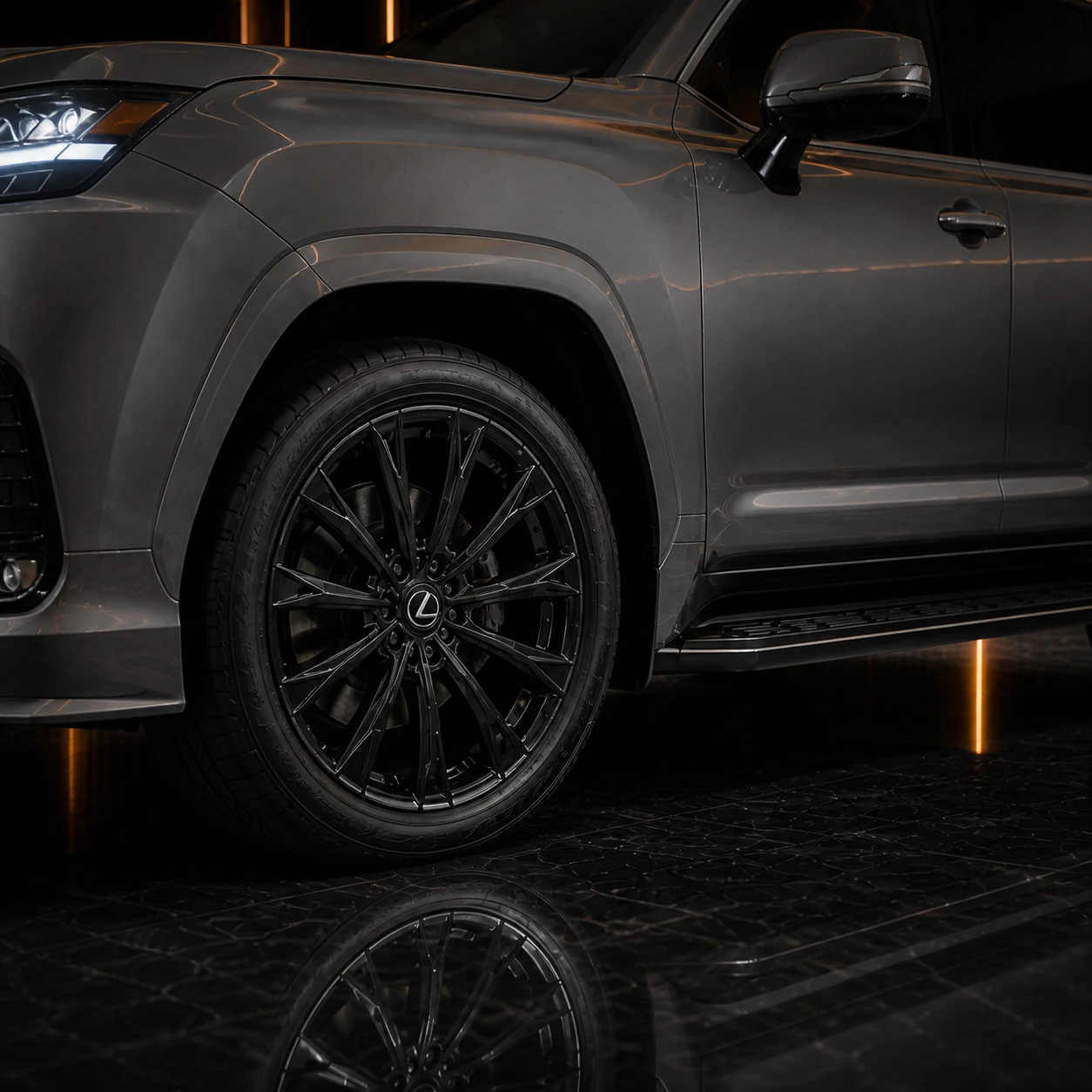 Lexus LX600 Executive Offroad Precision Sport Aero wheel arch and side step AI concept detail