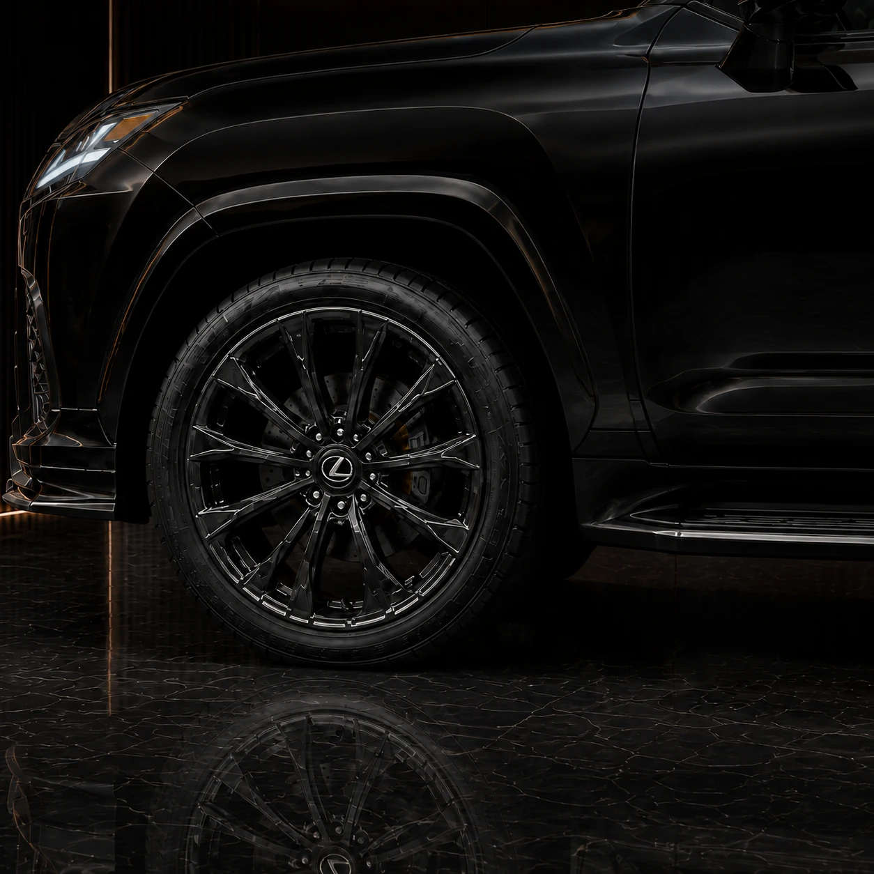 Lexus LX600 F SPORT Precision Sport Aero wheel arch and side step AI concept detail