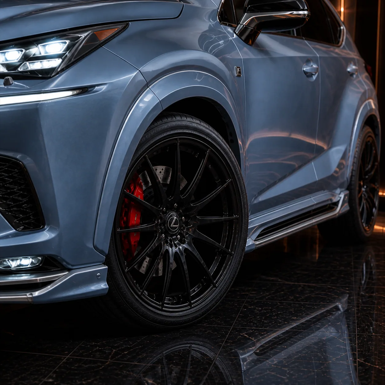 Lexus NX300h wheel overfender and side step AI concept detail