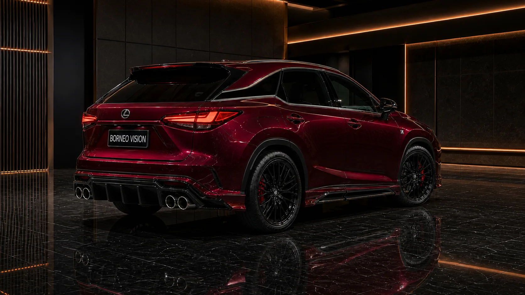 Lexus RX300 F Sport Standard-Width Type II rear three-quarter AI concept visual