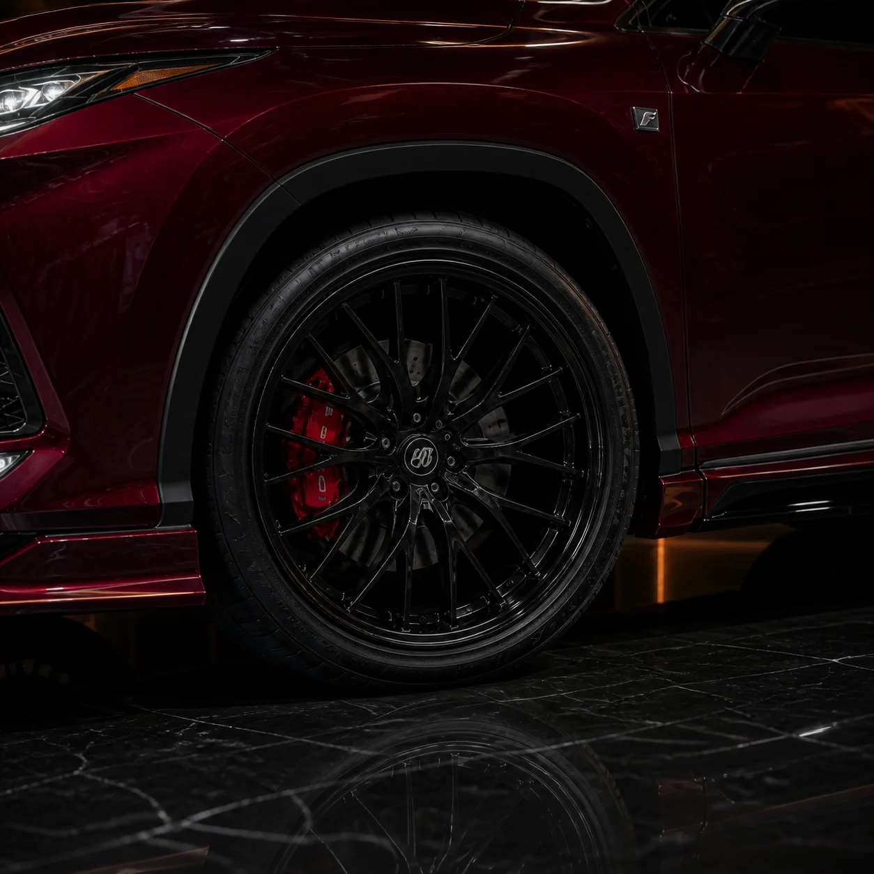 Lexus RX300 F Sport Type I wheel and side skirt AI concept detail