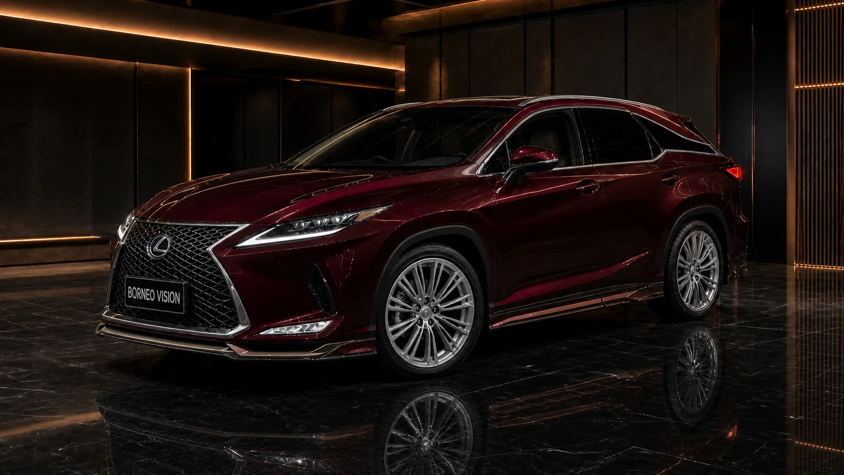 Royal Burgundy Lexus RX300 Version L Type I three-piece aero front AI concept visual