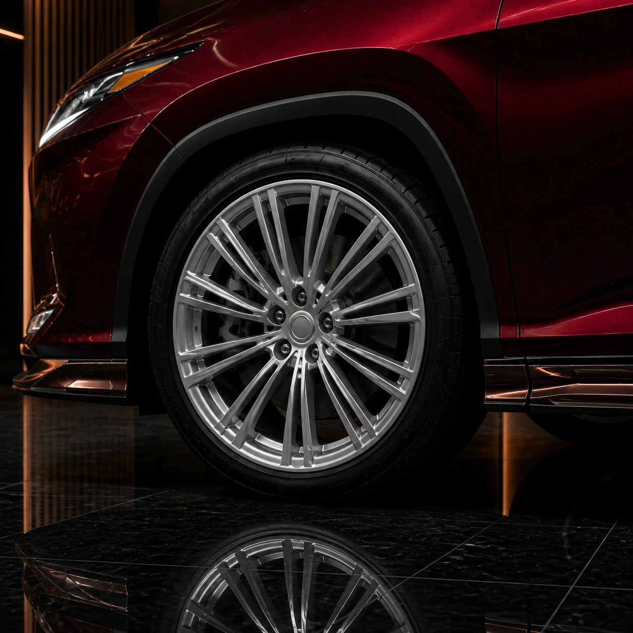 Lexus RX300 Version L factory-width wheel arch and side-skirt AI concept detail