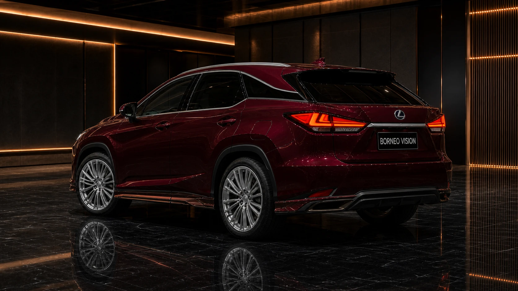 Royal Burgundy Lexus RX300 Version L Type I concealed-exhaust rear AI concept visual