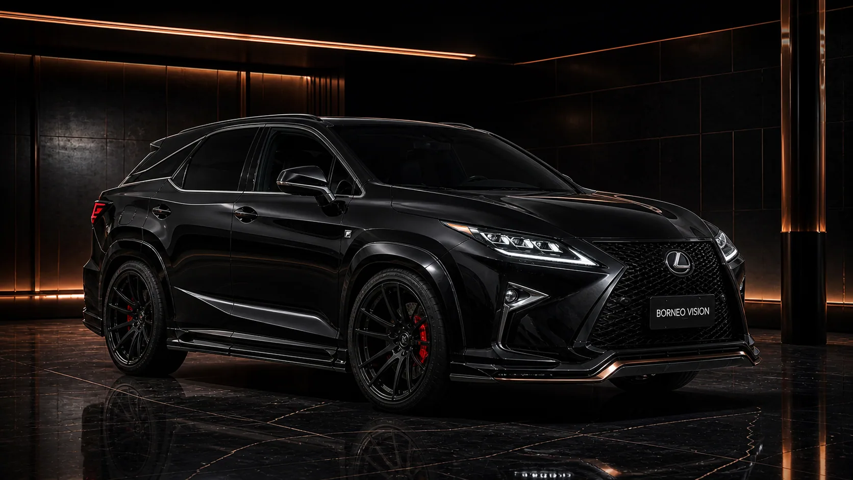 Lexus RX450h 200t F SPORT Wide Executive Complete front three-quarter AI concept visual