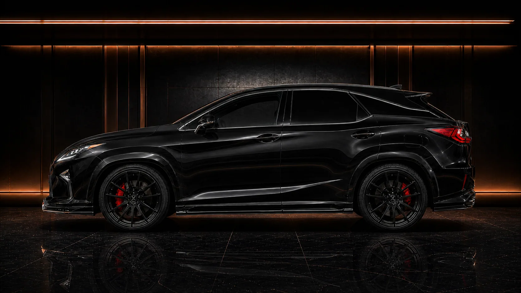 Lexus RX450h 200t F SPORT Wide Executive Complete side profile AI concept visual