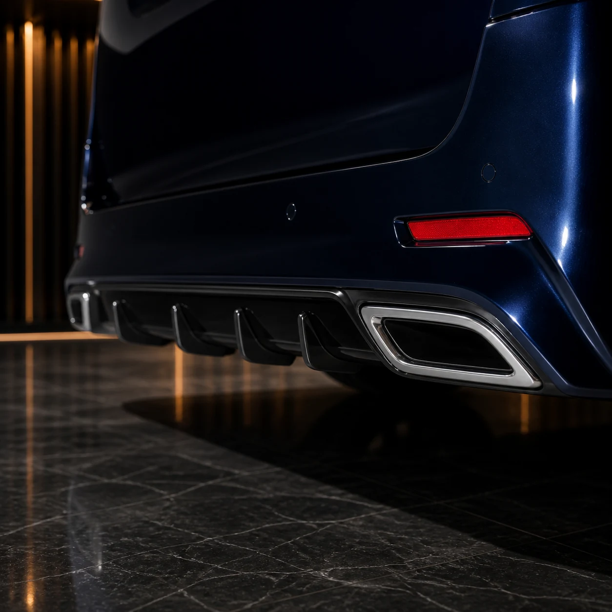 Toyota Vellfire 20 late capped finisher and four-fin rear-bumper AI concept detail