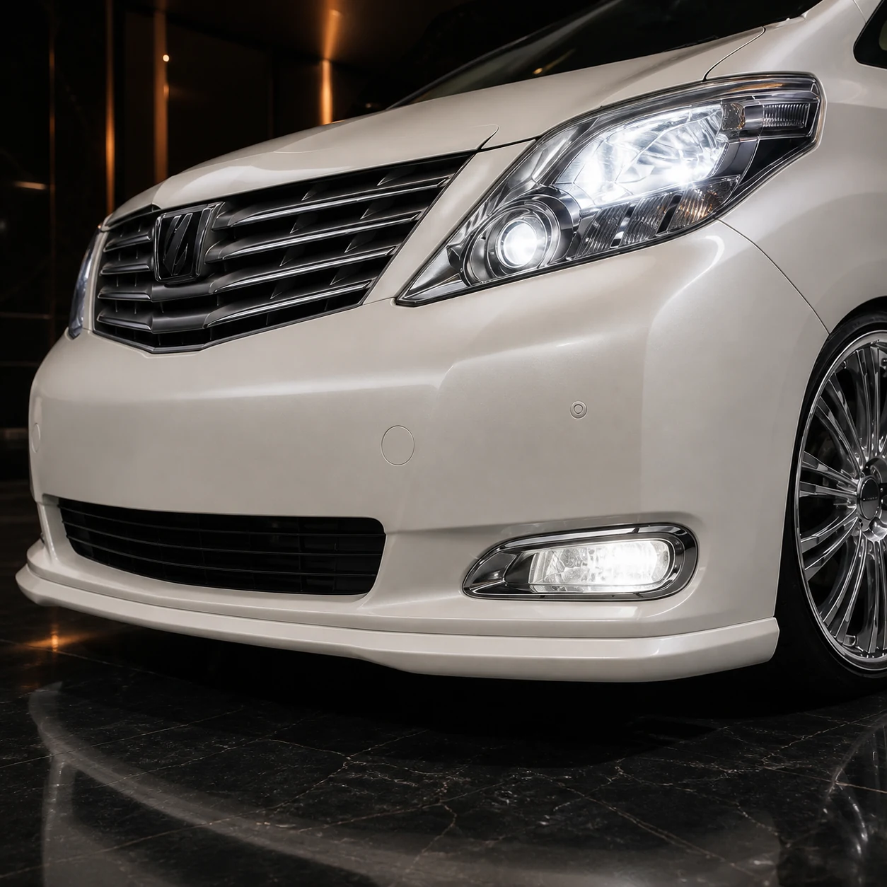 Executive Aero — Toyota Alphard 20 G/X Pre-Facelift (2008–2011) — front aero detail