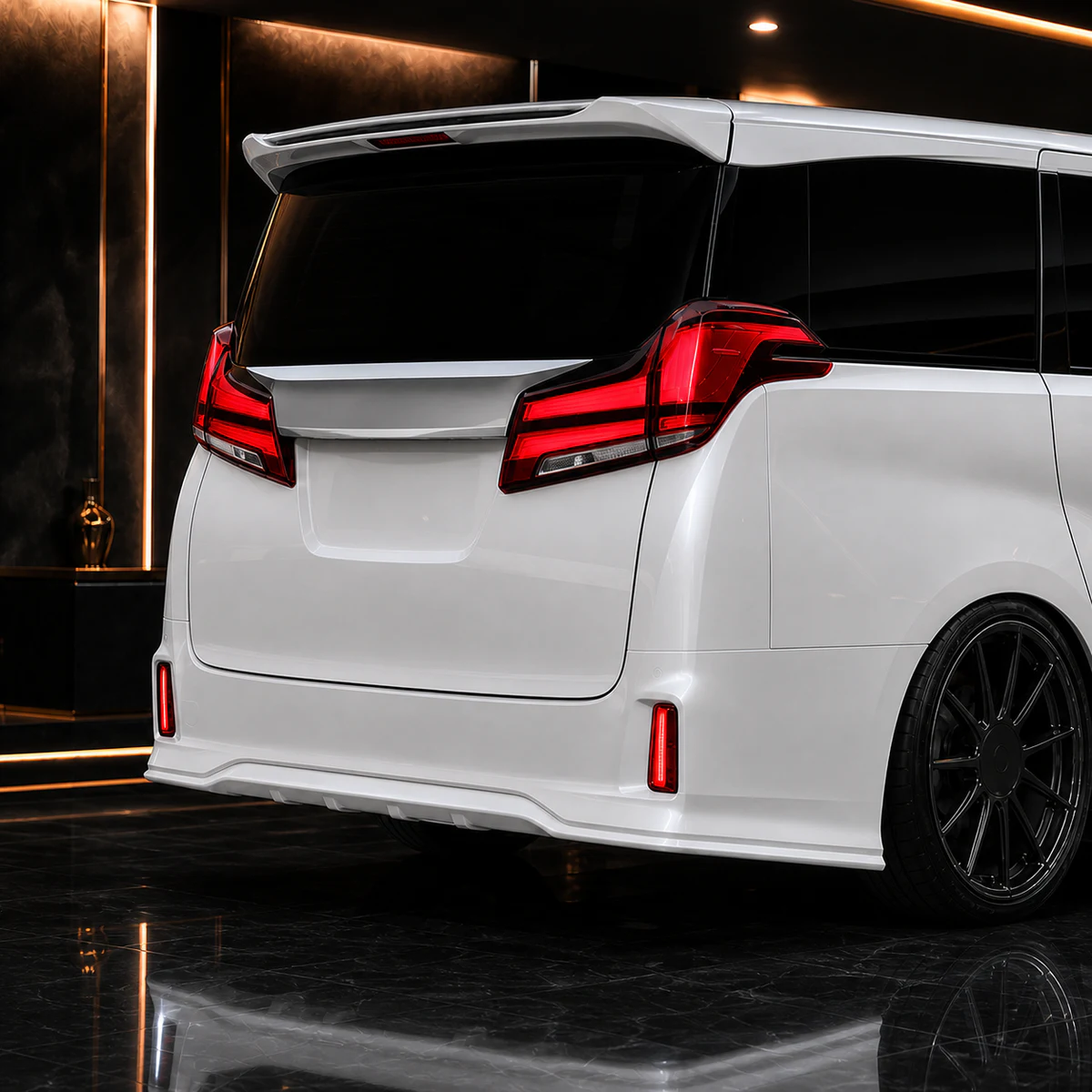 Toyota Alphard 30 FRP rear diffuser and spoilers AI concept detail