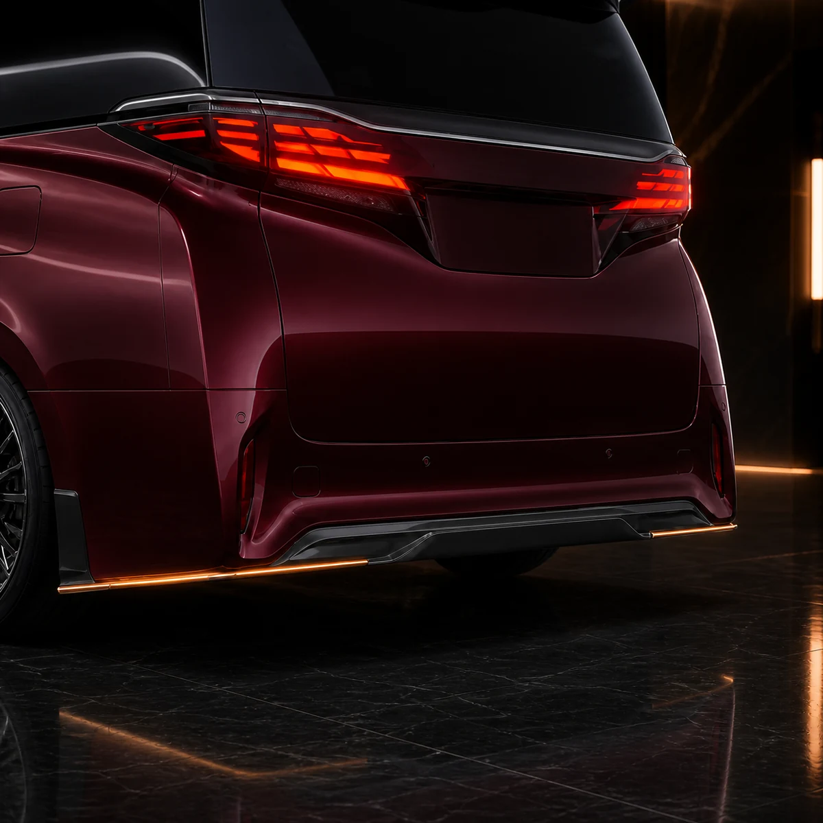 Toyota Alphard 40 three-piece rear diffuser AI concept detail