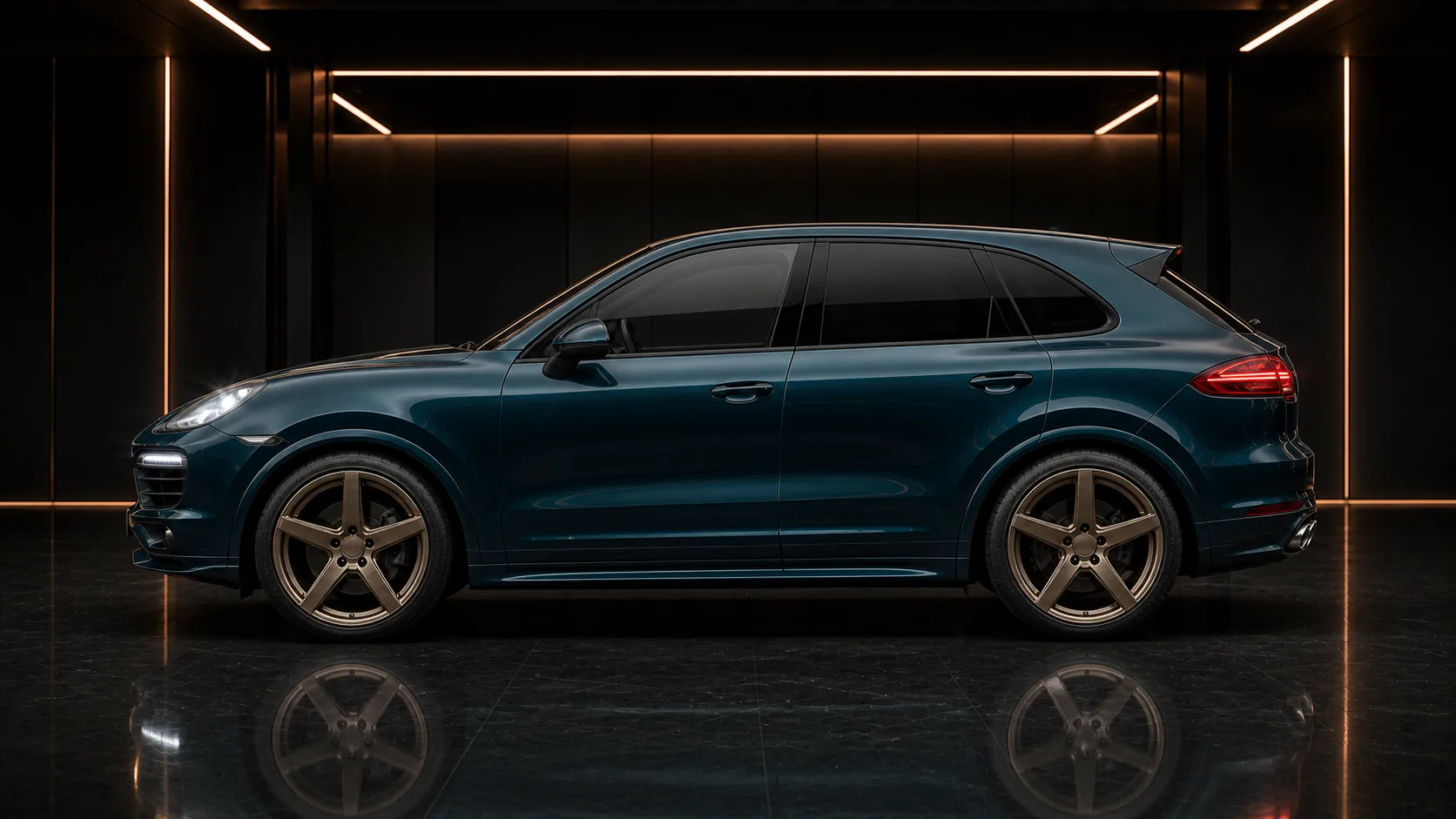 Porsche Cayenne V6 958 original metal arches and two-piece side-under AI concept profile