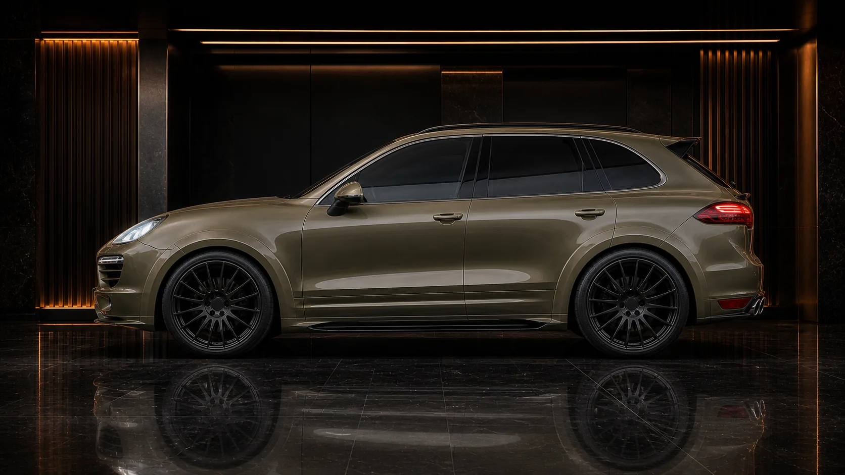 Porsche Cayenne V6 958 smooth wide arches and two-piece side-under AI concept profile