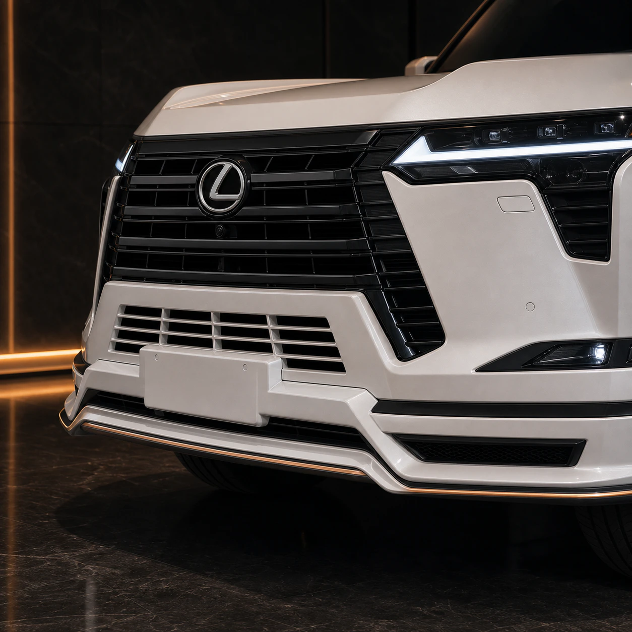 Lexus GX550 Version L front spoiler and plate-base AI concept detail