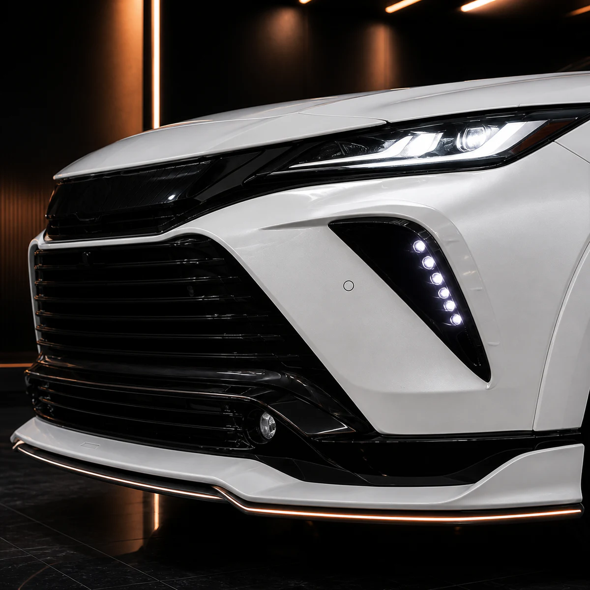 Toyota Harrier 80 front under and LED bumper garnish AI concept detail
