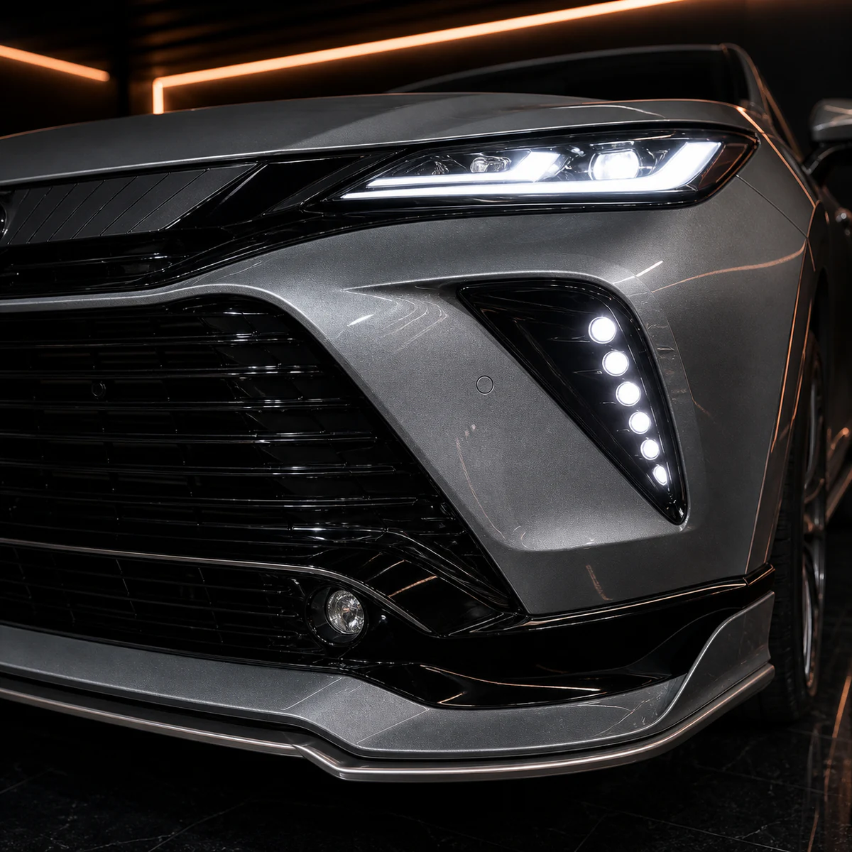Toyota Harrier 80 front under and LED bumper garnish AI concept detail