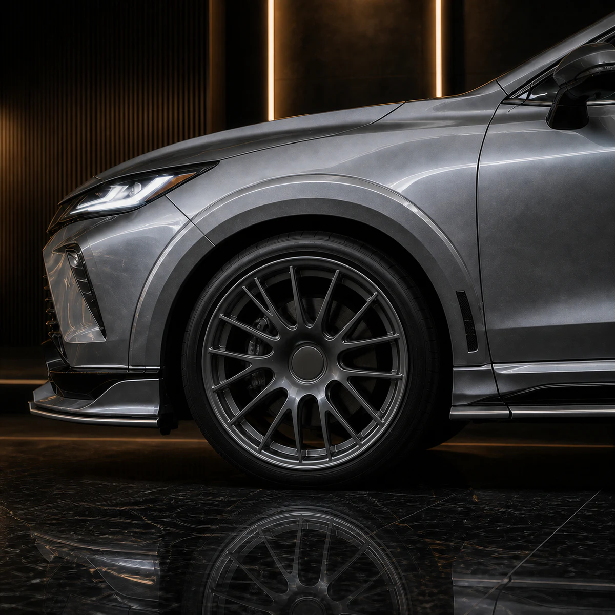 Toyota Harrier 80 overfender and side under AI concept detail