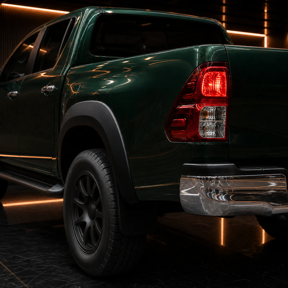 Toyota Hilux GUN125 rear overfender and bedside AI concept detail