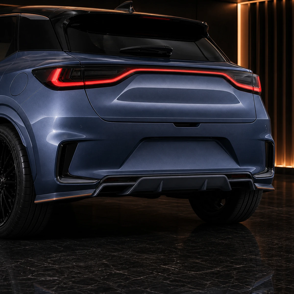 Lexus LBX smooth FRP rear center and side diffusers AI concept detail