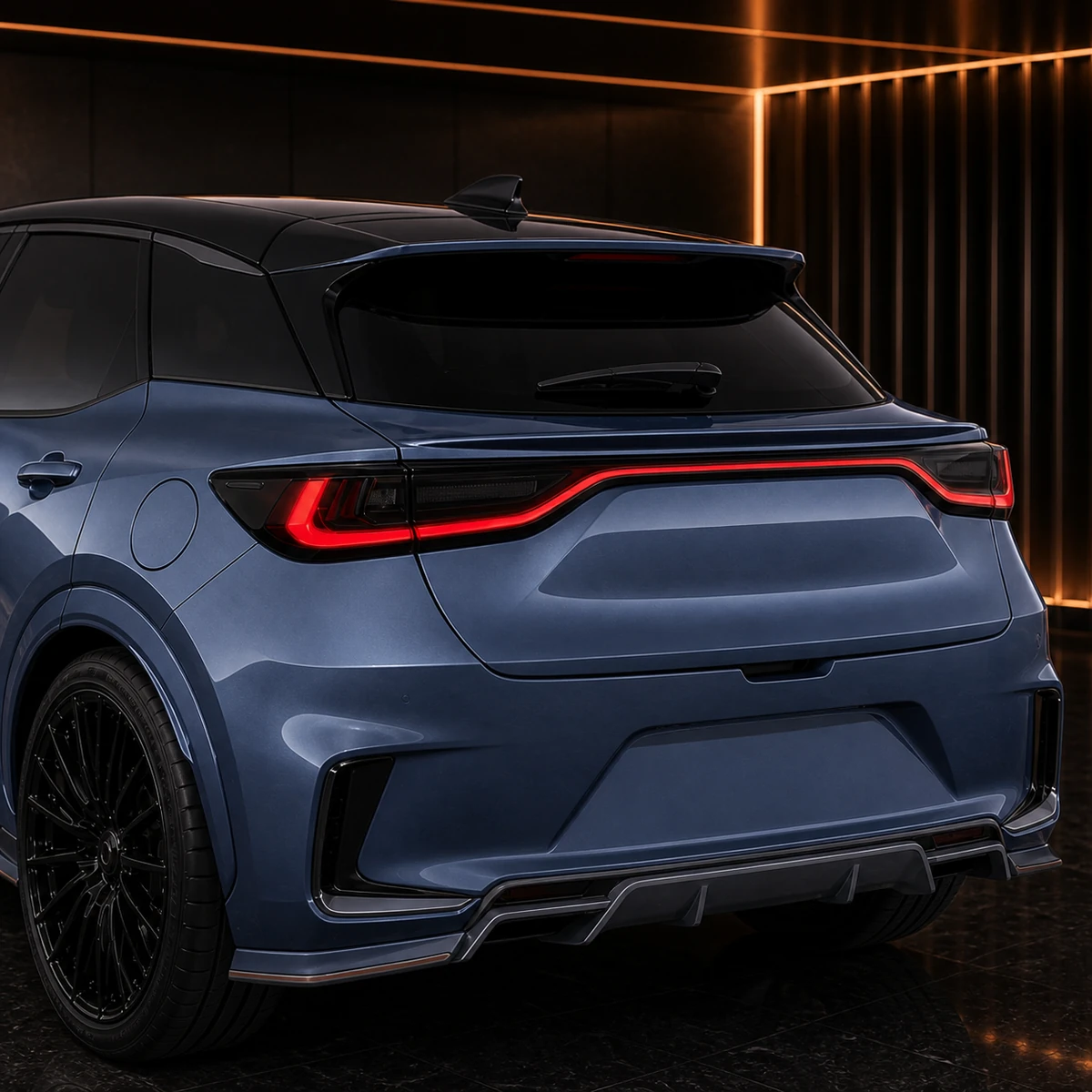 Lexus LBX rear gate and roof spoilers AI concept detail