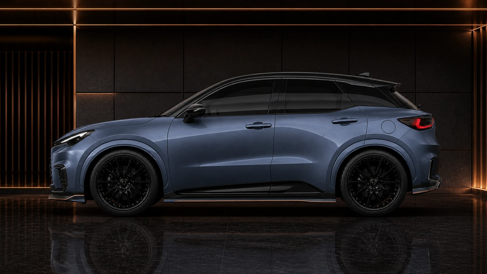 Titanium Blue-Grey Lexus LBX FRP Complete factory-width AI concept profile