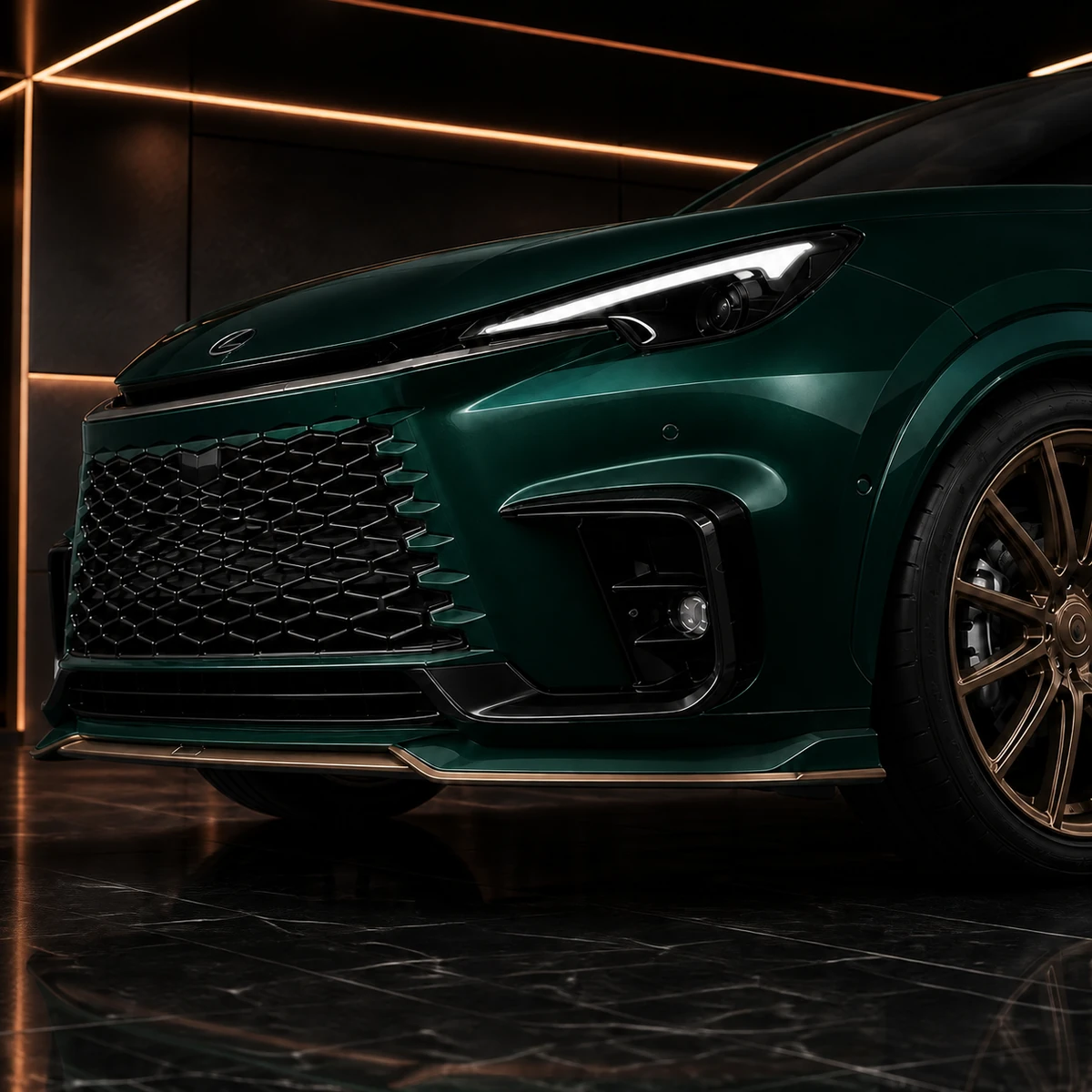 Lexus LBX smooth FRP front under spoiler without bumper garnish AI concept detail