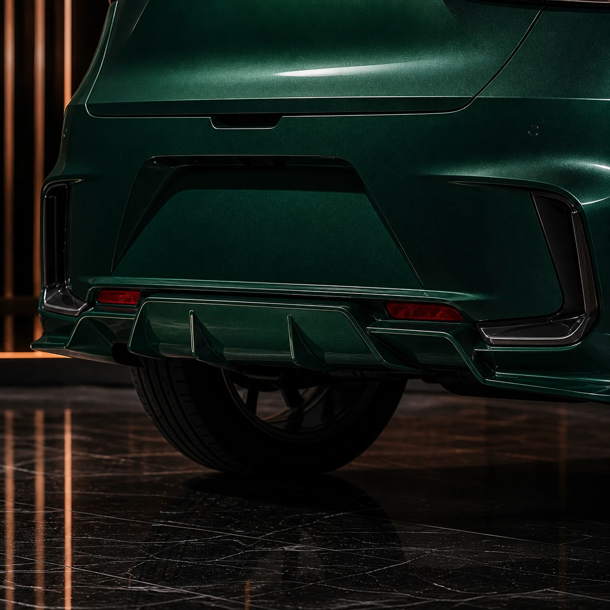 Lexus LBX smooth FRP rear center and side diffusers AI concept detail