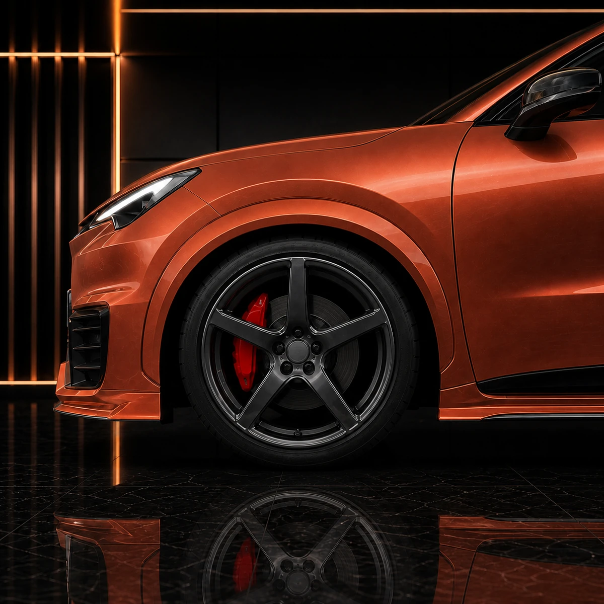 Lexus LBX Morizo RR smooth FRP replacement overfender wheel and side-under AI concept detail