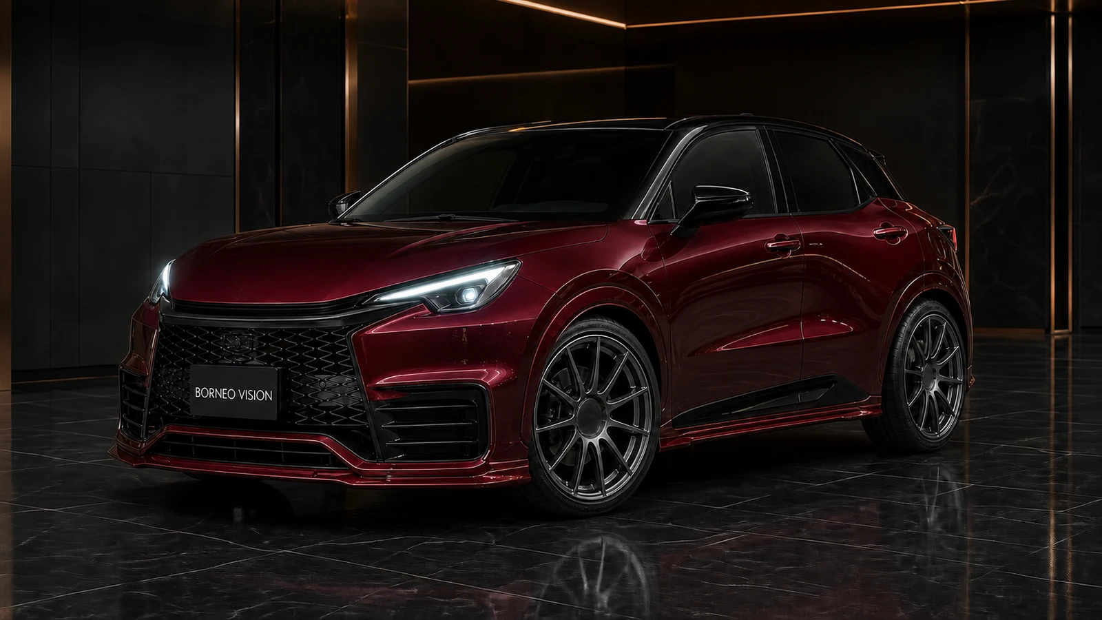 Royal Burgundy Lexus LBX Morizo RR FRP Recommended AI concept front view