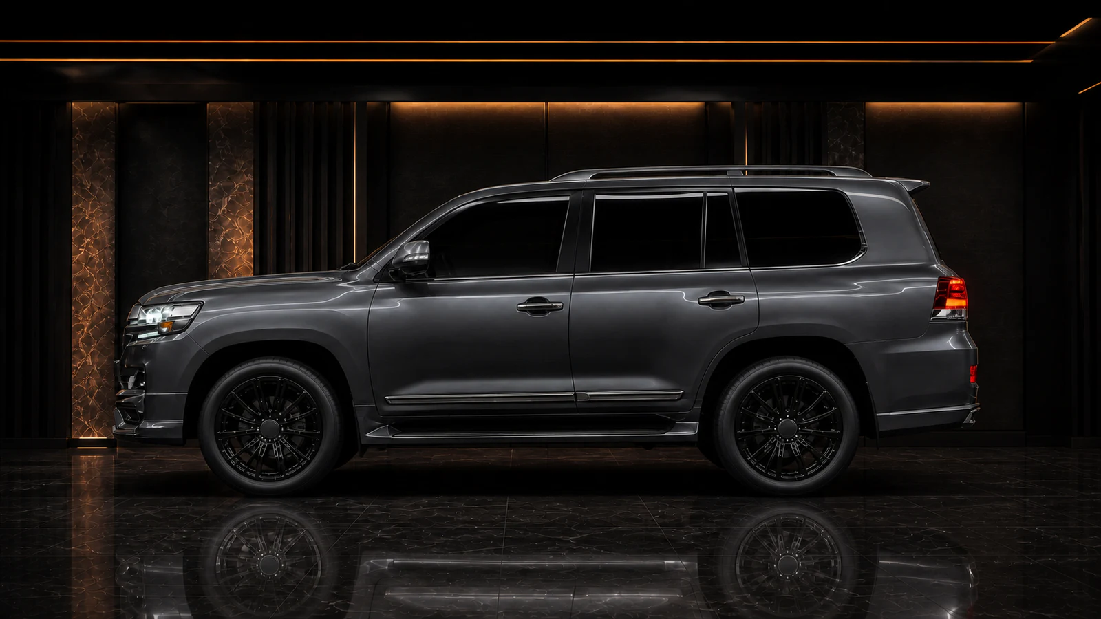 Toyota Land Cruiser 200 ZX urban no-overfenders complete side AI concept visual
